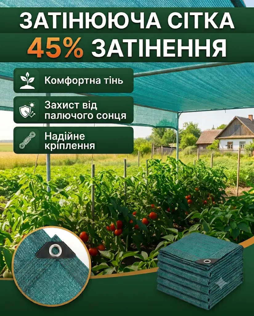 Затінююча сітка з люверсами
